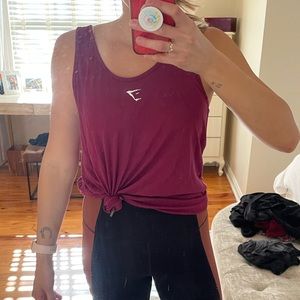 Gym shark open back tank top size small